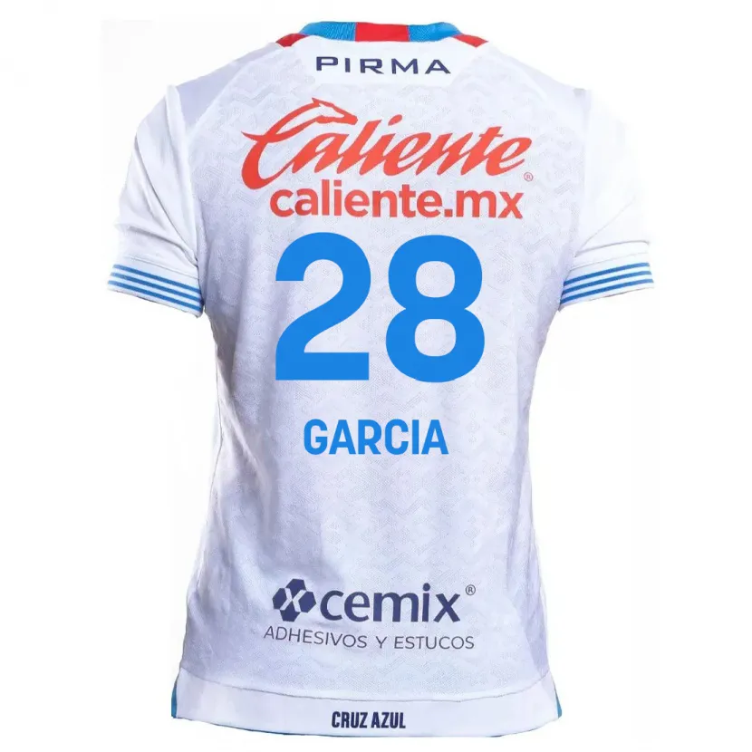 Danxen Niño Camiseta Ana Garcia #28 Blanco Azul 2ª Equipación 2024/25 La Camisa