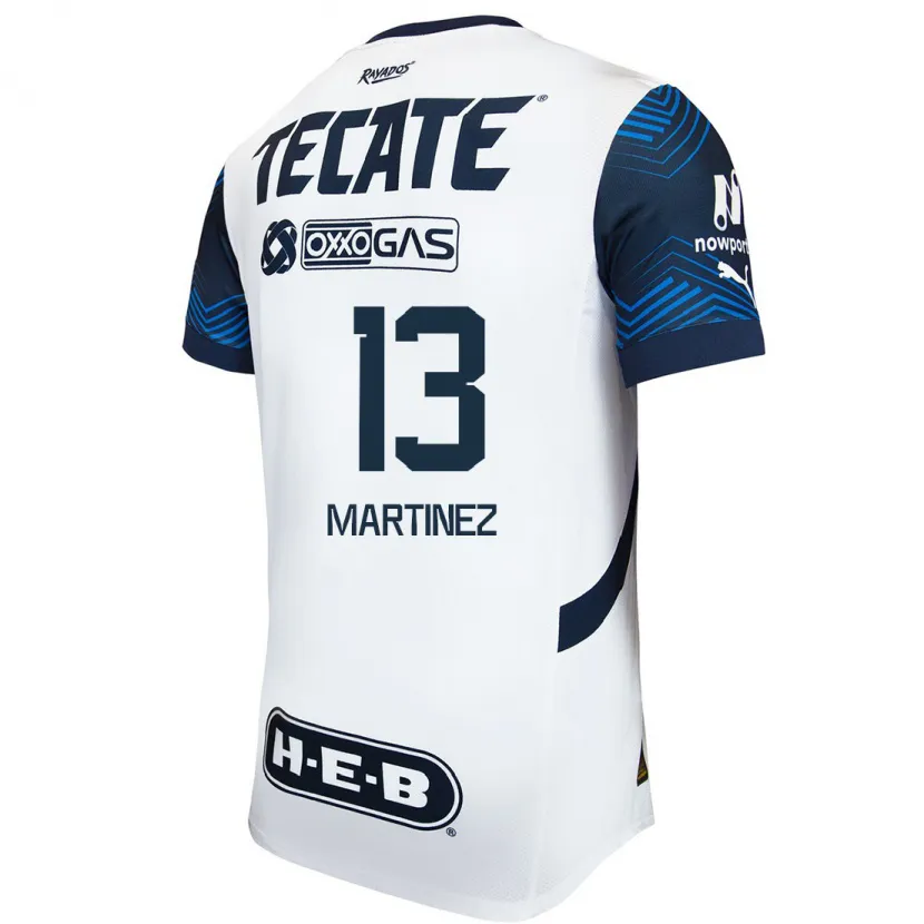 Danxen Niño Camiseta Jaziel Martínez #13 Blanco Azul 2ª Equipación 2024/25 La Camisa