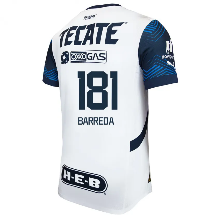 Danxen Niño Camiseta Dimas Barreda #181 Blanco Azul 2ª Equipación 2024/25 La Camisa