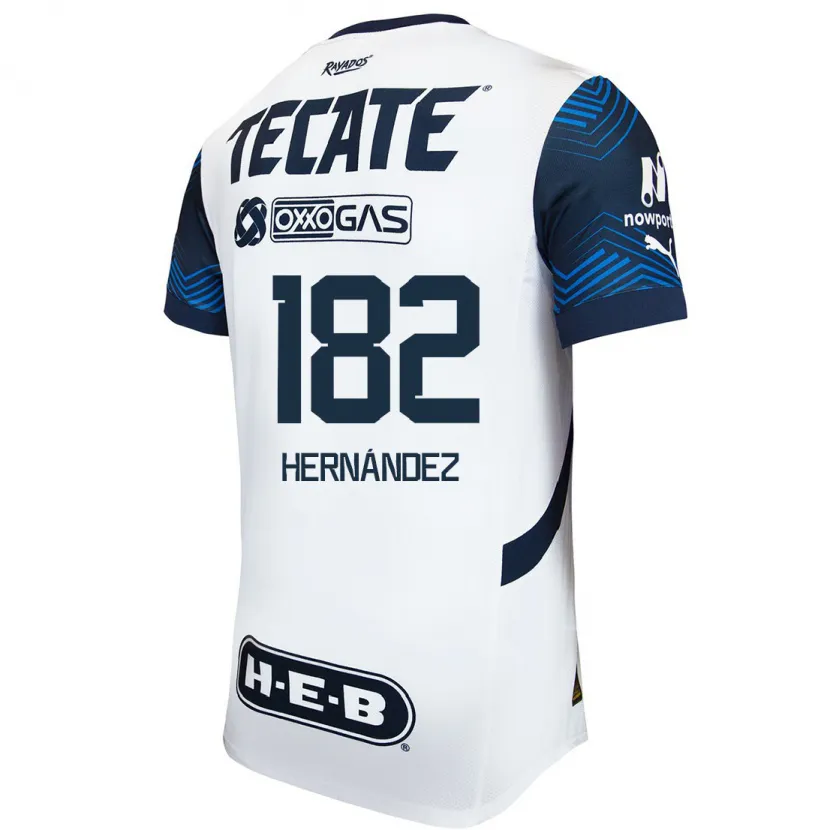 Danxen Niño Camiseta Derek Hernández #182 Blanco Azul 2ª Equipación 2024/25 La Camisa