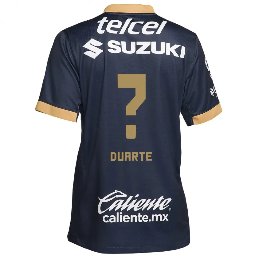 Danxen Niño Camiseta Rubén Duarte #0 Obsidiana Dorada Blanca 2ª Equipación 2024/25 La Camisa