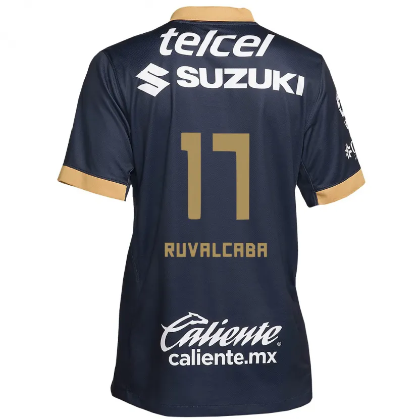 Danxen Niño Camiseta Jorge Ruvalcaba #17 Obsidiana Dorada Blanca 2ª Equipación 2024/25 La Camisa