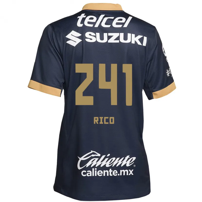 Danxen Niño Camiseta Ángel Rico #241 Obsidiana Dorada Blanca 2ª Equipación 2024/25 La Camisa