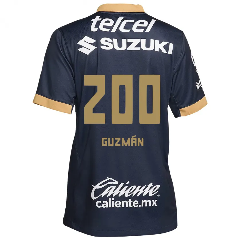 Danxen Niño Camiseta Alan Guzmán #200 Obsidiana Dorada Blanca 2ª Equipación 2024/25 La Camisa