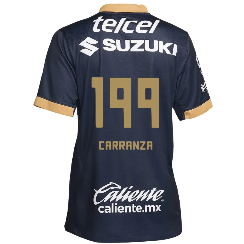 Danxen Niño Camiseta Kléber Carranza #199 Obsidiana Dorada Blanca 2ª Equipación 2024/25 La Camisa