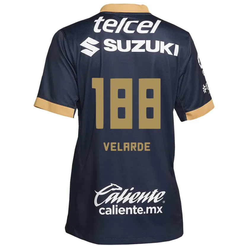 Danxen Niño Camiseta Andrés Velarde #188 Obsidiana Dorada Blanca 2ª Equipación 2024/25 La Camisa