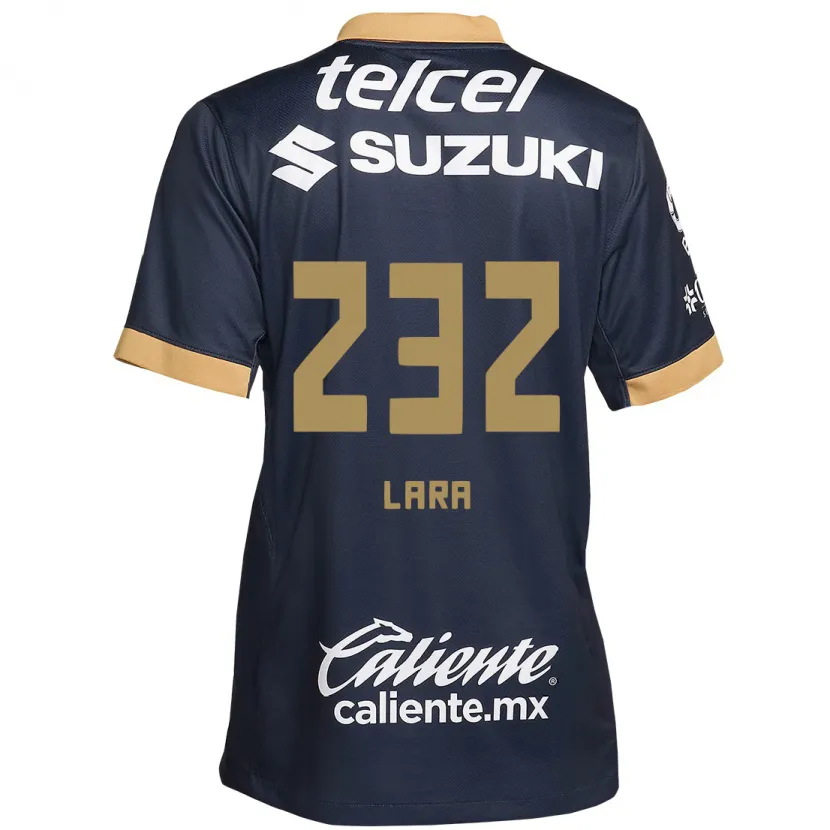 Danxen Niño Camiseta Pablo Lara #232 Obsidiana Dorada Blanca 2ª Equipación 2024/25 La Camisa