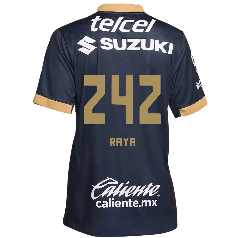 Danxen Niño Camiseta Félix Raya #242 Obsidiana Dorada Blanca 2ª Equipación 2024/25 La Camisa