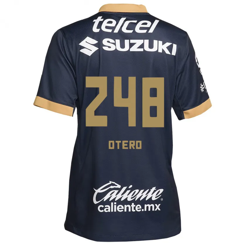 Danxen Niño Camiseta Jonathan Otero #248 Obsidiana Dorada Blanca 2ª Equipación 2024/25 La Camisa