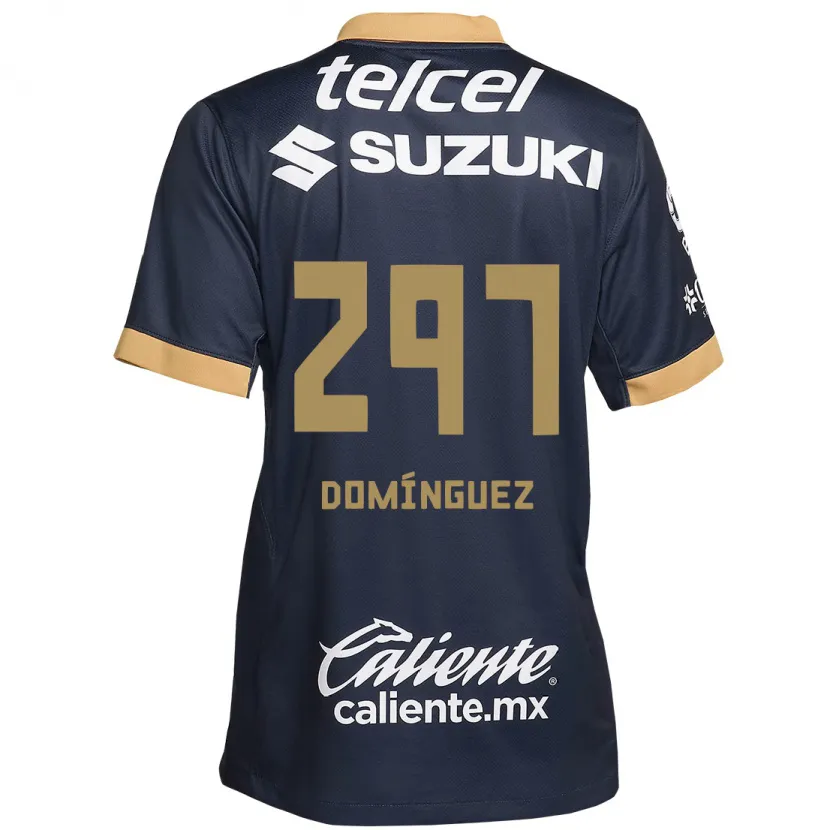 Danxen Niño Camiseta Julio Domínguez #297 Obsidiana Dorada Blanca 2ª Equipación 2024/25 La Camisa