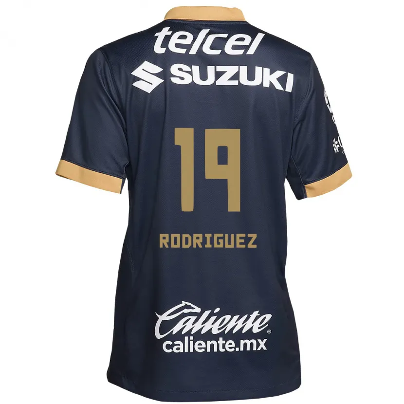 Danxen Niño Camiseta Yaneisy Rodriguez #19 Obsidiana Dorada Blanca 2ª Equipación 2024/25 La Camisa