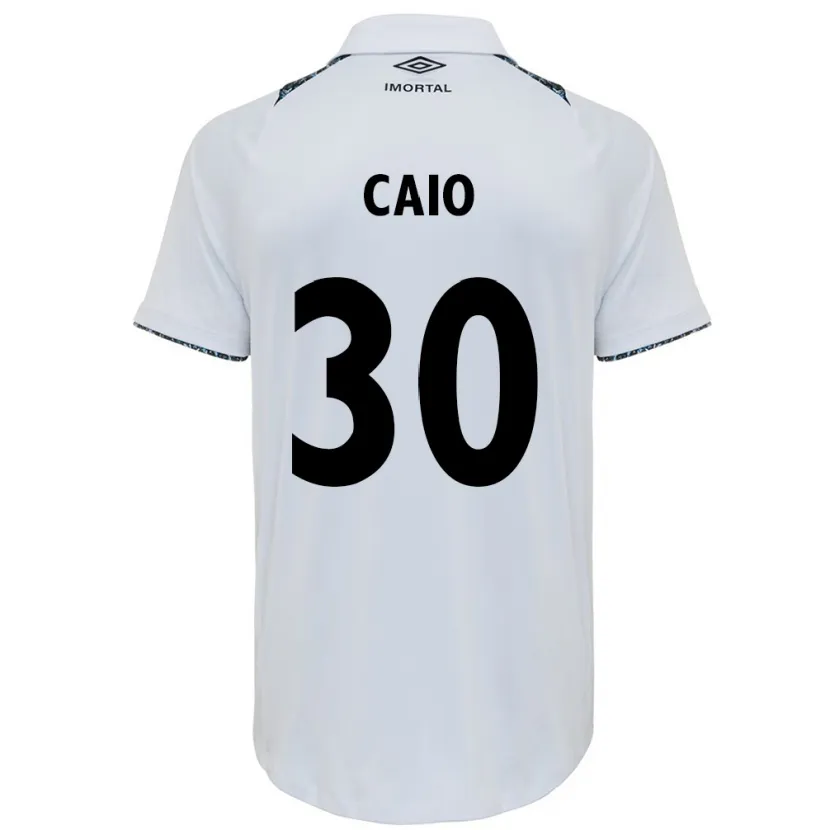 Danxen Niño Camiseta Rodrigo Caio #30 Blanco Azul 2ª Equipación 2024/25 La Camisa