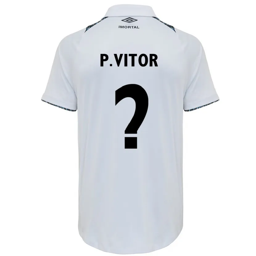 Danxen Niño Camiseta Pedro Vitor #0 Blanco Azul 2ª Equipación 2024/25 La Camisa