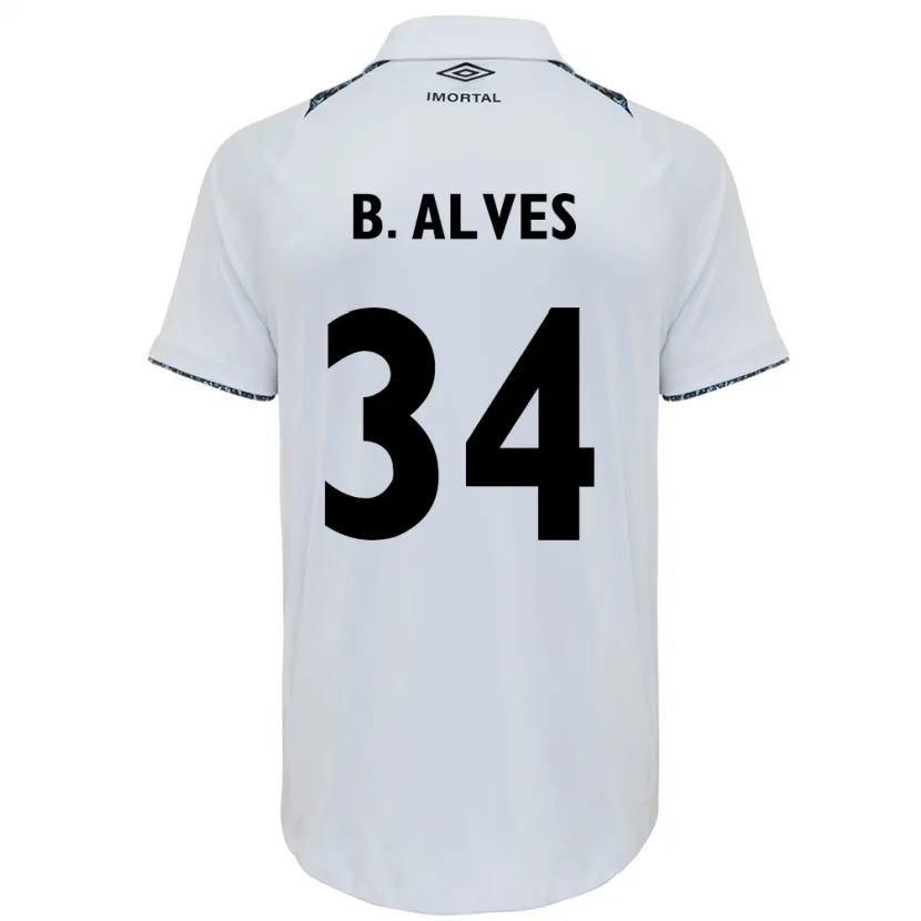 Danxen Niño Camiseta Bruno Alves #34 Blanco Azul 2ª Equipación 2024/25 La Camisa