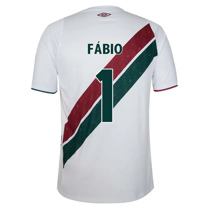 Danxen Niño Camiseta Fábio #1 Blanco Verde Granate 2ª Equipación 2024/25 La Camisa