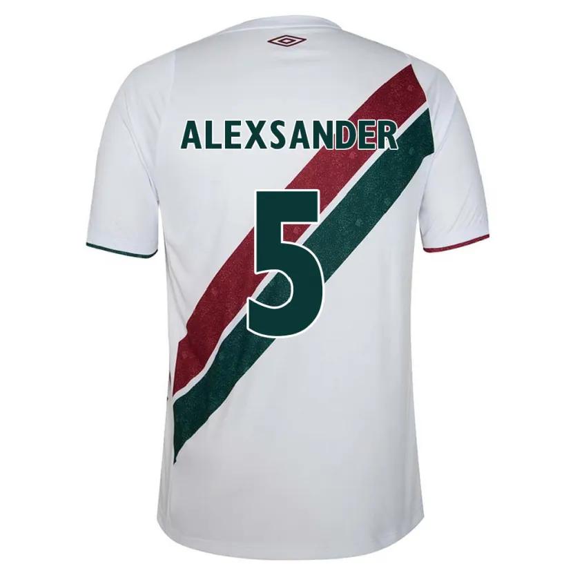 Danxen Niño Camiseta Alexsander #5 Blanco Verde Granate 2ª Equipación 2024/25 La Camisa