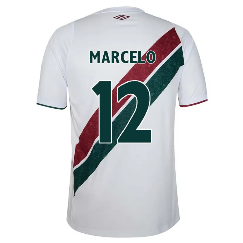 Danxen Niño Camiseta Marcelo #12 Blanco Verde Granate 2ª Equipación 2024/25 La Camisa