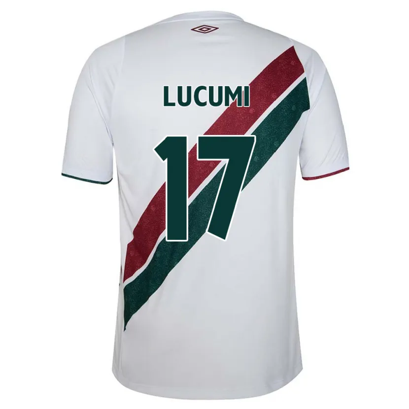 Danxen Niño Camiseta Jan Lucumi #17 Blanco Verde Granate 2ª Equipación 2024/25 La Camisa