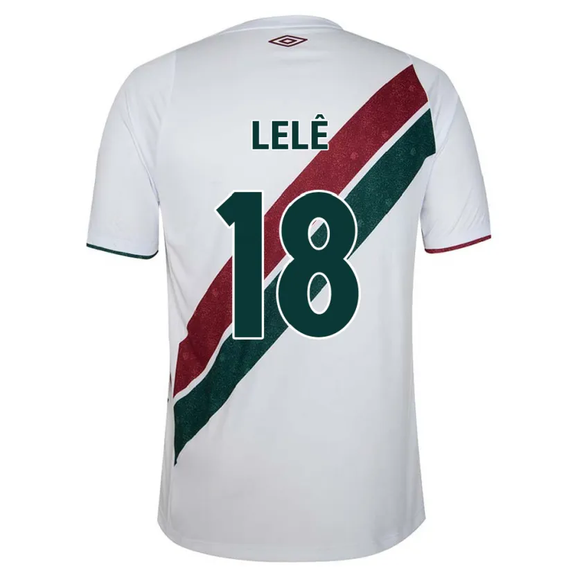 Danxen Niño Camiseta Lelê #18 Blanco Verde Granate 2ª Equipación 2024/25 La Camisa