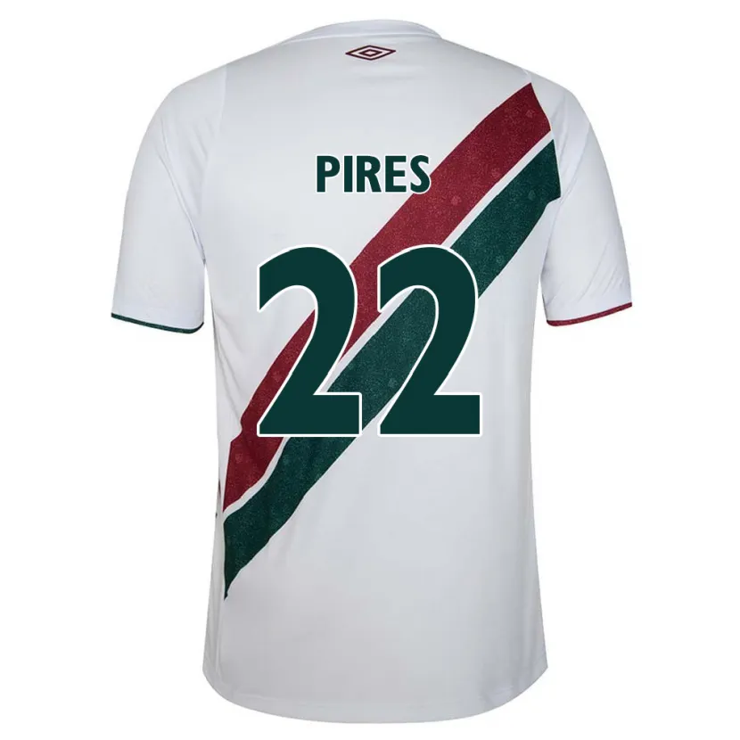 Danxen Niño Camiseta Gabriel Pires #22 Blanco Verde Granate 2ª Equipación 2024/25 La Camisa