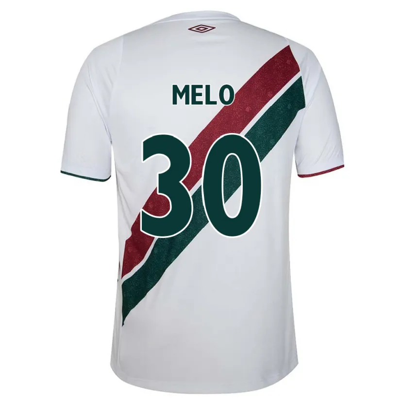 Danxen Niño Camiseta Felipe Melo #30 Blanco Verde Granate 2ª Equipación 2024/25 La Camisa