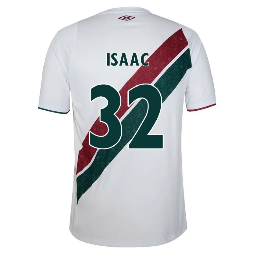 Danxen Niño Camiseta Isaac #32 Blanco Verde Granate 2ª Equipación 2024/25 La Camisa