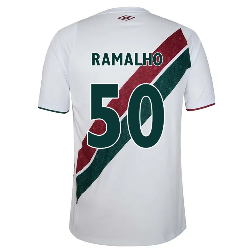 Danxen Niño Camiseta Gustavo Ramalho #50 Blanco Verde Granate 2ª Equipación 2024/25 La Camisa