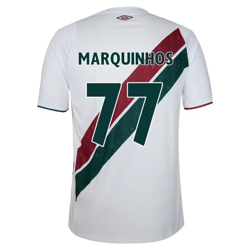 Danxen Niño Camiseta Marquinhos #77 Blanco Verde Granate 2ª Equipación 2024/25 La Camisa