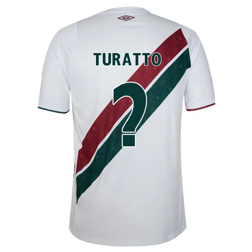 Danxen Niño Camiseta Luiz Turatto #0 Blanco Verde Granate 2ª Equipación 2024/25 La Camisa