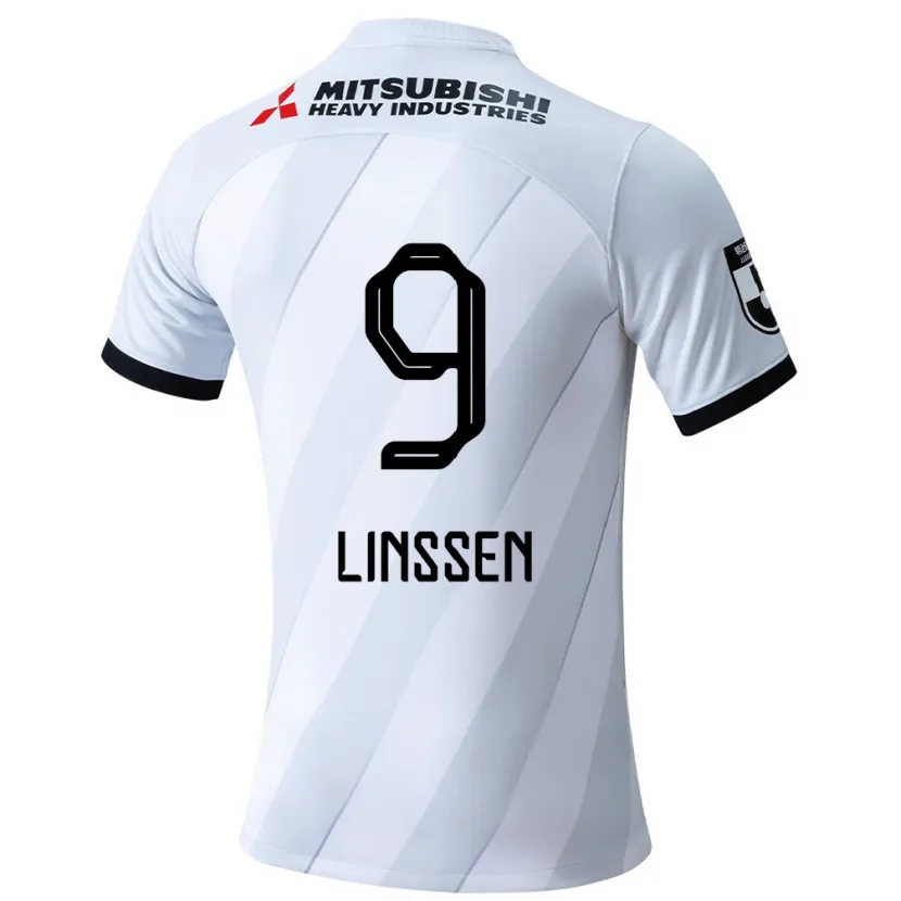 Danxen Niño Camiseta Bryan Linssen #9 Gris Blanco 2ª Equipación 2024/25 La Camisa