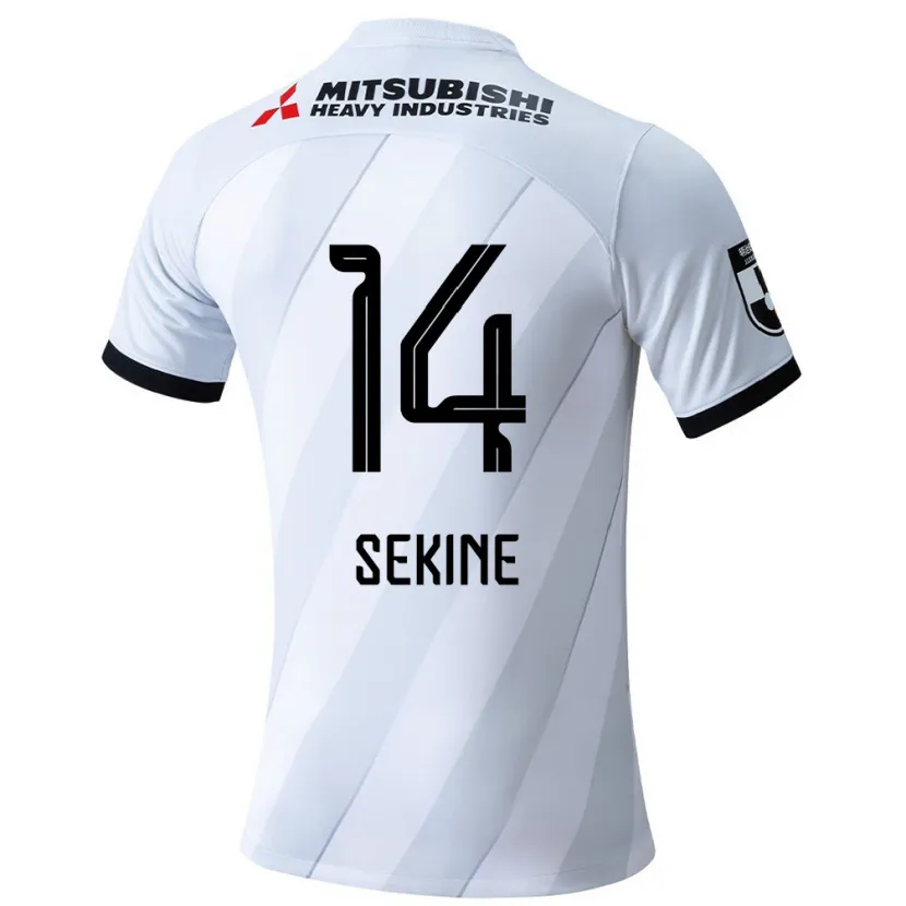 Danxen Niño Camiseta Takahiro Sekine #14 Gris Blanco 2ª Equipación 2024/25 La Camisa