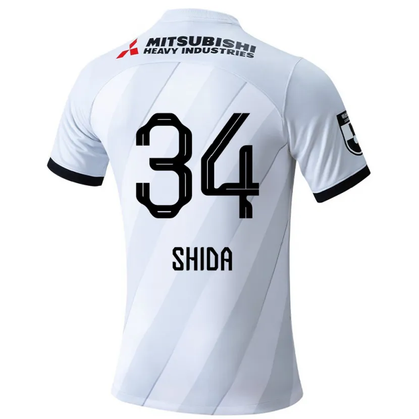 Danxen Niño Camiseta Izuho Shida #34 Gris Blanco 2ª Equipación 2024/25 La Camisa