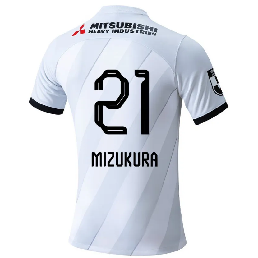 Danxen Niño Camiseta Kei Mizukura #21 Gris Blanco 2ª Equipación 2024/25 La Camisa