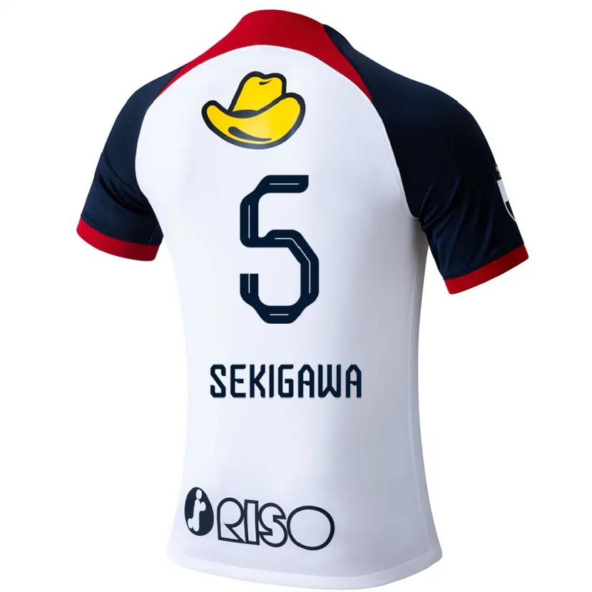 Danxen Niño Camiseta Ikuma Sekigawa #5 Blanco Azul Rojo 2ª Equipación 2024/25 La Camisa