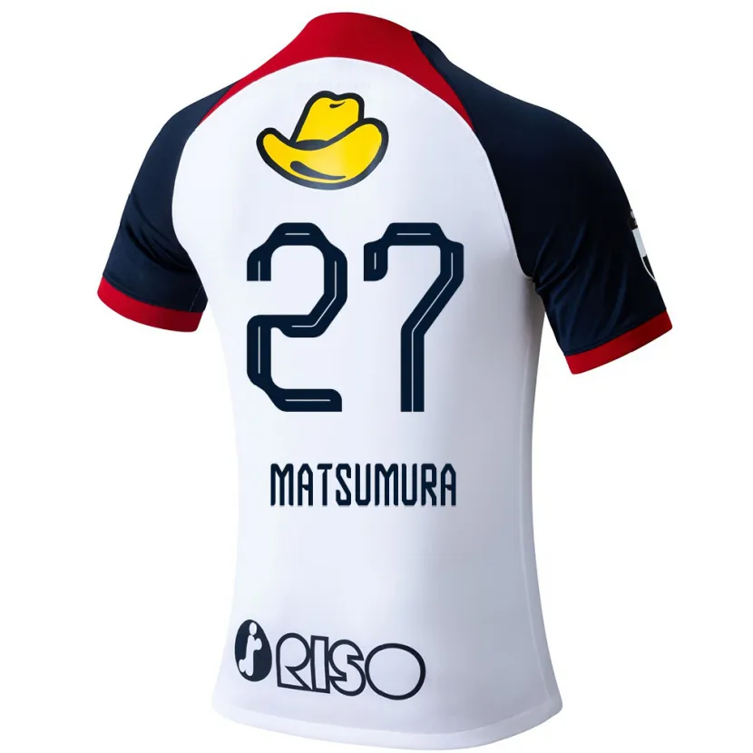 Danxen Niño Camiseta Yuta Matsumura #27 Blanco Azul Rojo 2ª Equipación 2024/25 La Camisa