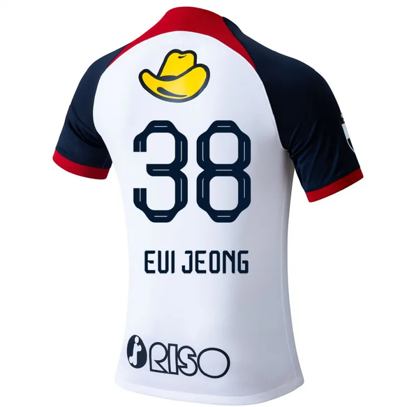 Danxen Niño Camiseta Eui-Jeong Park #38 Blanco Azul Rojo 2ª Equipación 2024/25 La Camisa