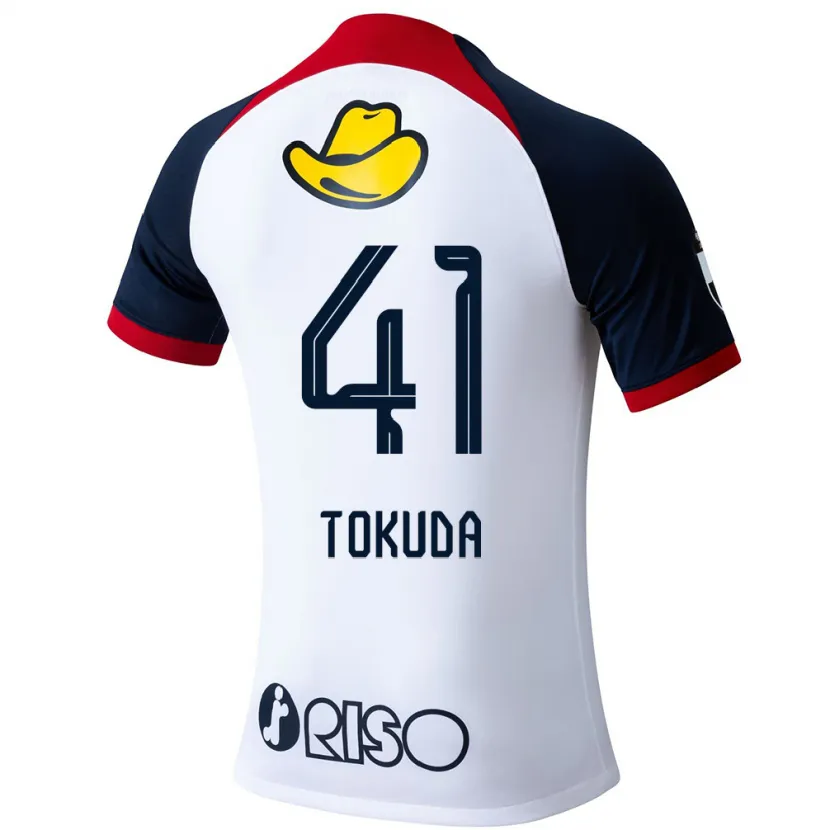 Danxen Niño Camiseta Homare Tokuda #41 Blanco Azul Rojo 2ª Equipación 2024/25 La Camisa