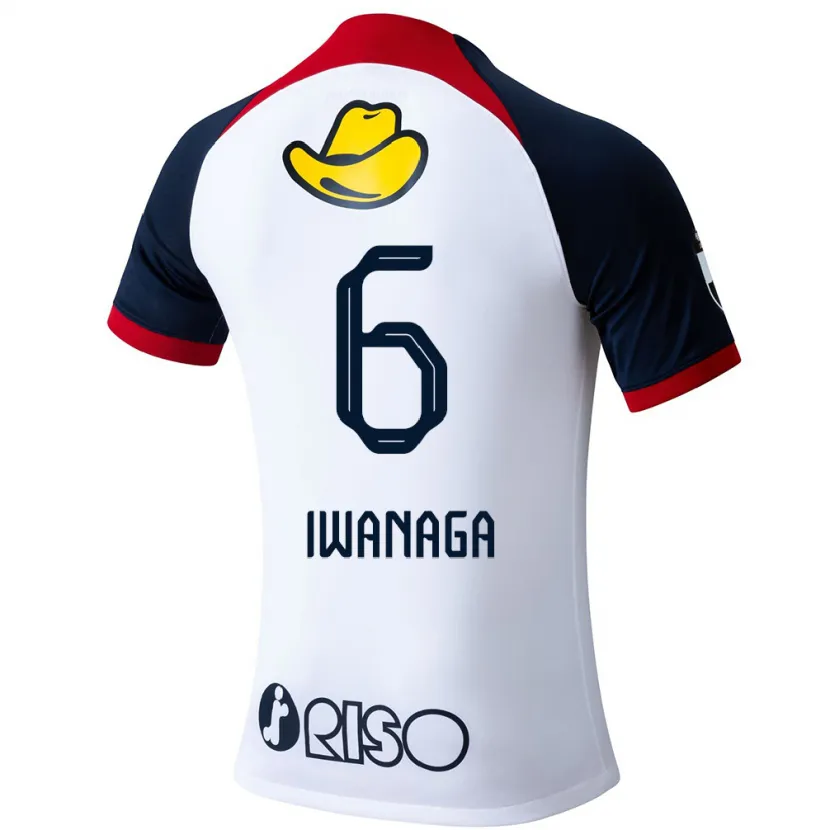 Danxen Niño Camiseta Yoshiki Iwanaga #6 Blanco Azul Rojo 2ª Equipación 2024/25 La Camisa