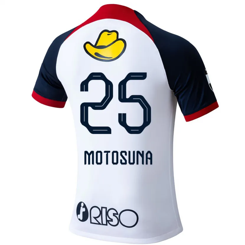 Danxen Niño Camiseta Anthony Motosuna #25 Blanco Azul Rojo 2ª Equipación 2024/25 La Camisa