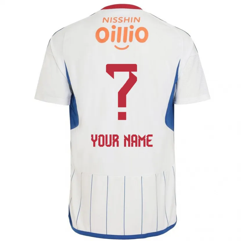 Danxen Niño Camiseta Su Nombre #0 Blanco Azul Rojo 2ª Equipación 2024/25 La Camisa