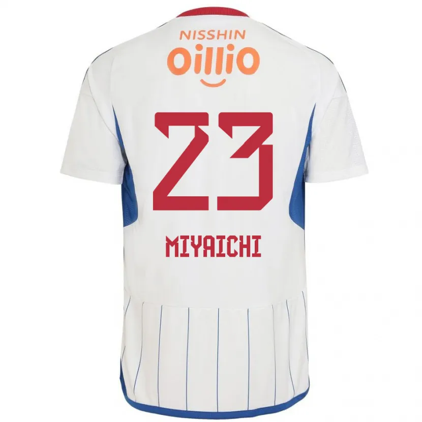 Danxen Niño Camiseta Ryo Miyaichi #23 Blanco Azul Rojo 2ª Equipación 2024/25 La Camisa