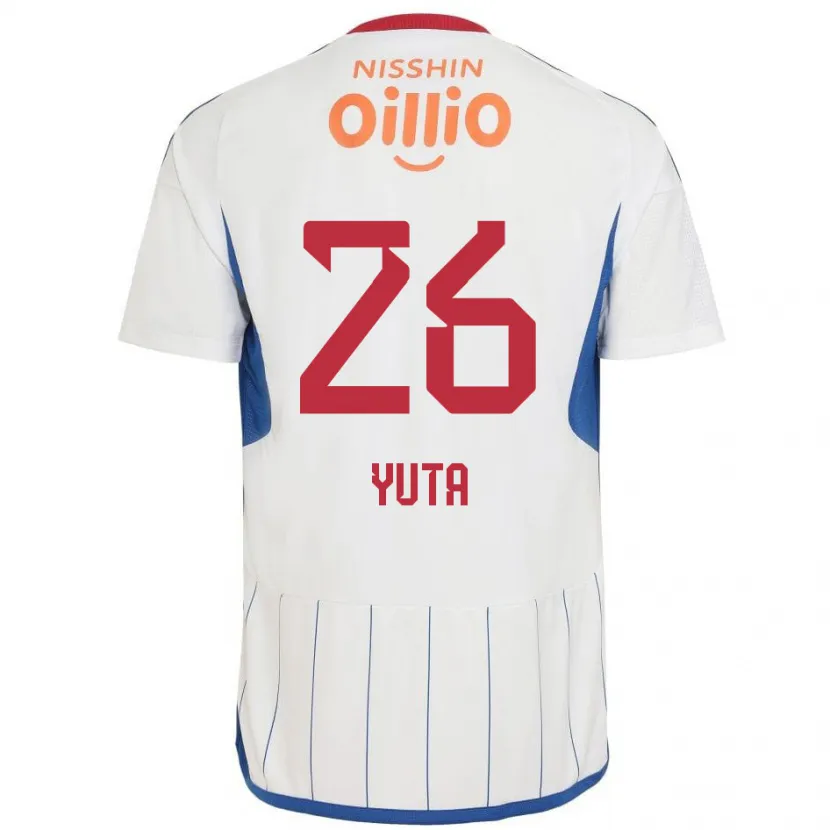 Danxen Niño Camiseta Yuta Koike #26 Blanco Azul Rojo 2ª Equipación 2024/25 La Camisa