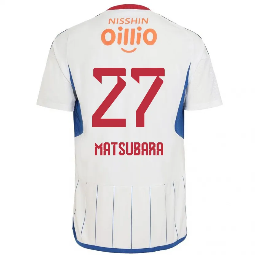 Danxen Niño Camiseta Ken Matsubara #27 Blanco Azul Rojo 2ª Equipación 2024/25 La Camisa