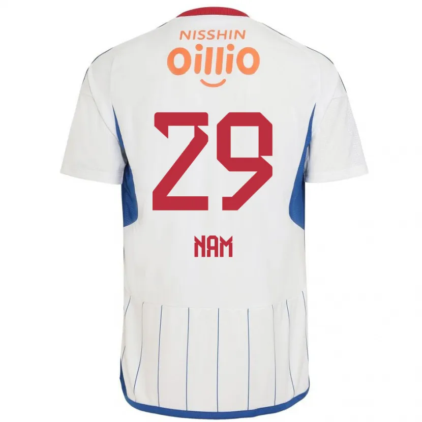 Danxen Niño Camiseta Tae-Hee Nam #29 Blanco Azul Rojo 2ª Equipación 2024/25 La Camisa