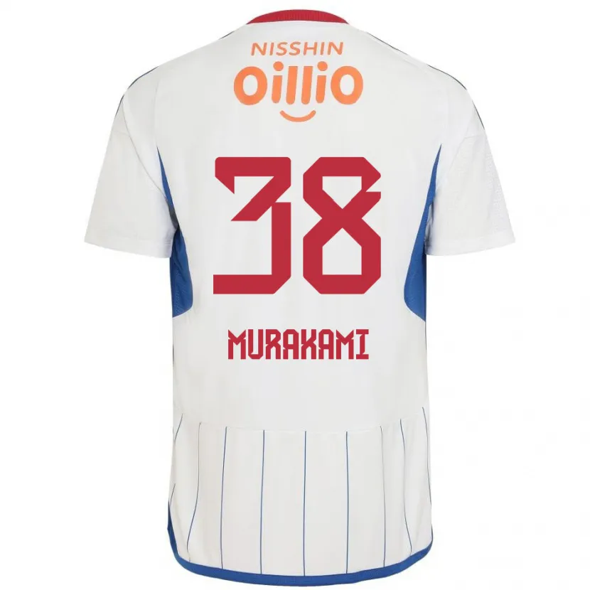 Danxen Niño Camiseta Yuhi Murakami #38 Blanco Azul Rojo 2ª Equipación 2024/25 La Camisa