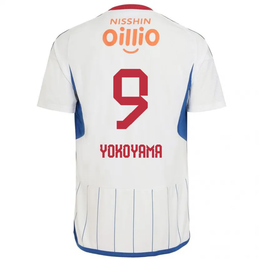 Danxen Niño Camiseta Shunsuke Yokoyama #9 Blanco Azul Rojo 2ª Equipación 2024/25 La Camisa