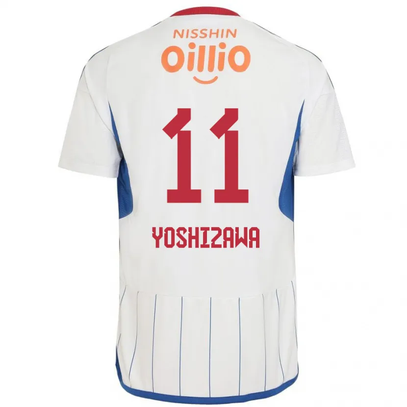 Danxen Niño Camiseta Mirai Yoshizawa #11 Blanco Azul Rojo 2ª Equipación 2024/25 La Camisa