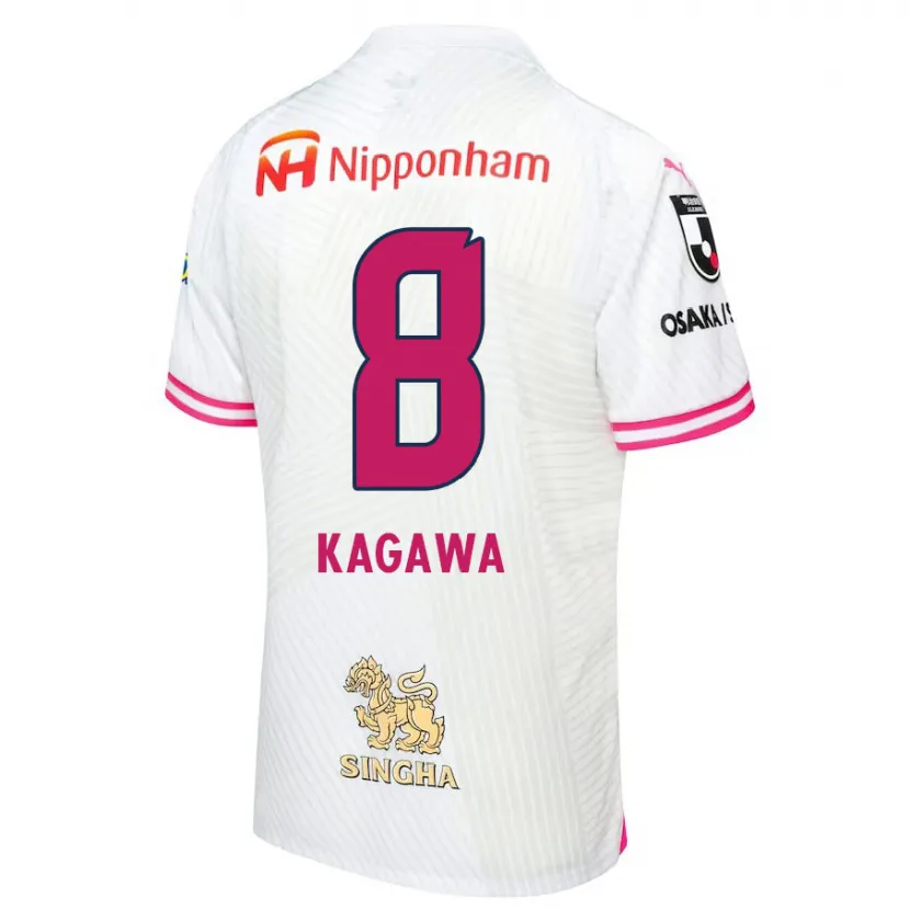 Danxen Niño Camiseta Shinji Kagawa #8 Blanco Rosa 2ª Equipación 2024/25 La Camisa