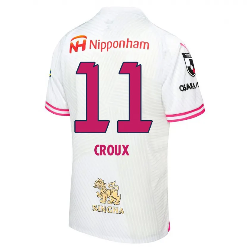 Danxen Niño Camiseta Jordy Croux #11 Blanco Rosa 2ª Equipación 2024/25 La Camisa