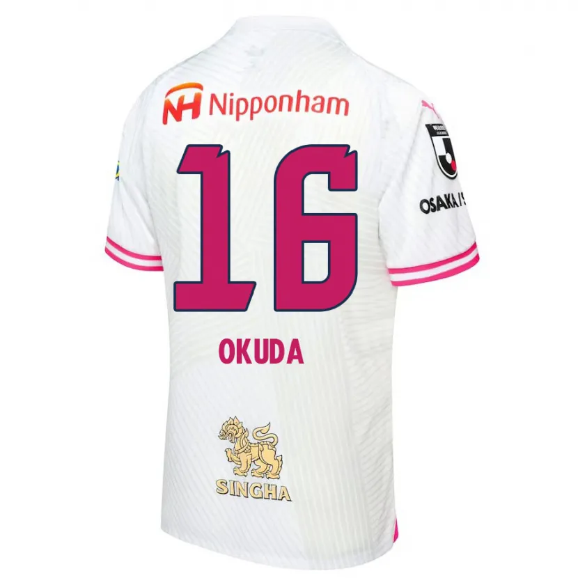 Danxen Niño Camiseta Hayato Okuda #16 Blanco Rosa 2ª Equipación 2024/25 La Camisa